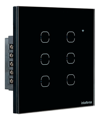 interruptor smart wifi touch 6 teclas ews 1006 preto