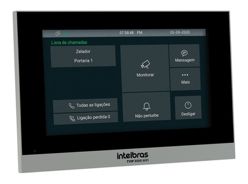 TERMINAL INTERNO VIDEO PORTEIRO IP - TVIP 3000 WIFI - PRETO