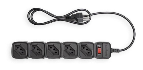 PROTETOR DE TOMADAS C/ 5 - EPE 205 PRETO